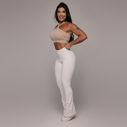 Nude Chain Flare Leggings