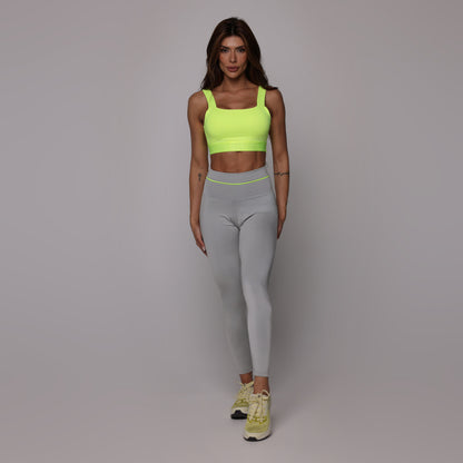 Blackout Glossy Gray Neon empina bum bum leggings