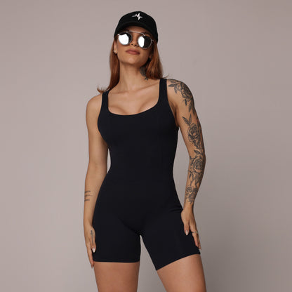 Black Liso Short Jumpsuit