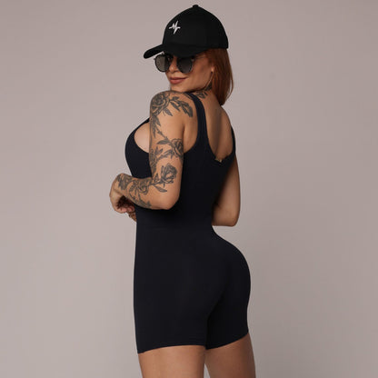 Black Liso Short Jumpsuit