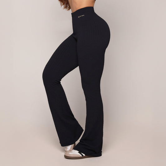 Black Crunchy Flare Leggings