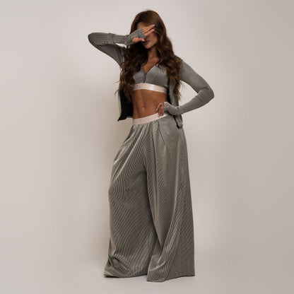 Metalic relax Pant ( Palazzo Pant)