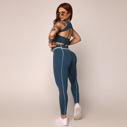 Dark Blue liso empina bum bum leggings