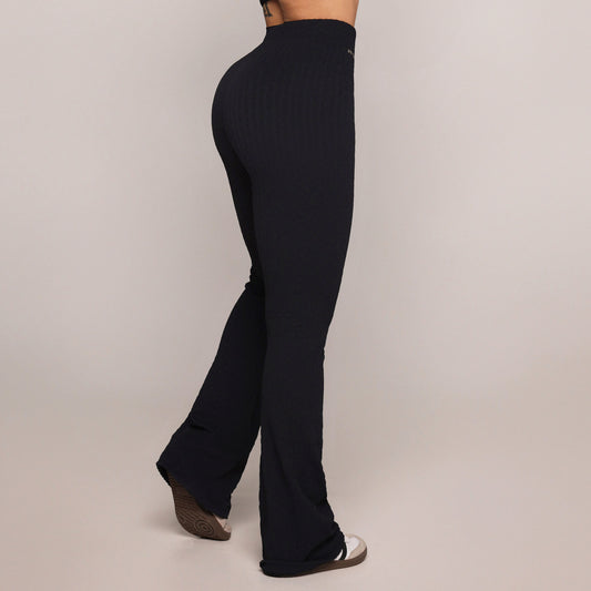 Black Crunchy Flare Leggings