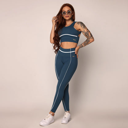 Dark Blue liso empina bum bum leggings