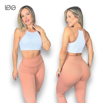 White and Nude leggings Set