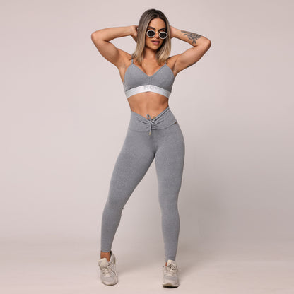 Gray Liso empina bum bum leggings