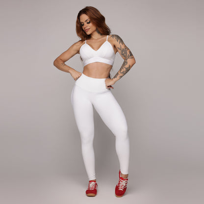 White Liso empina bum bum leggings