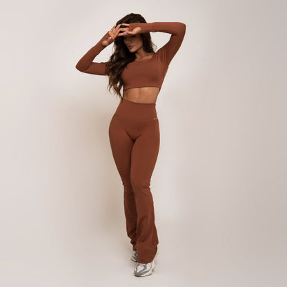 Brown Liso Long Top