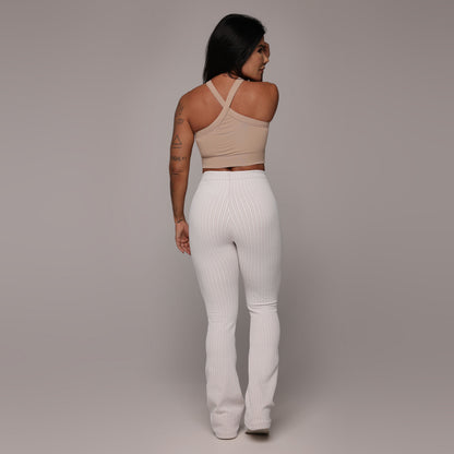 Nude Chain Flare Leggings
