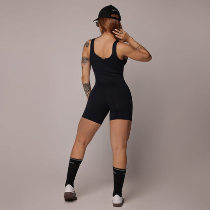 Black Liso Short Jumpsuit