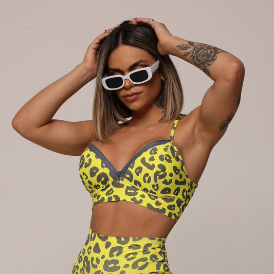 Neon Cheetah Zipper Top