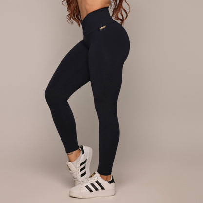 Black Trend Liso empina bum bum leggings