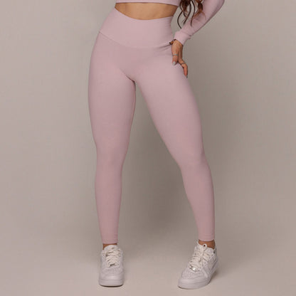 Rosa Canelado Seco Regular leggings
