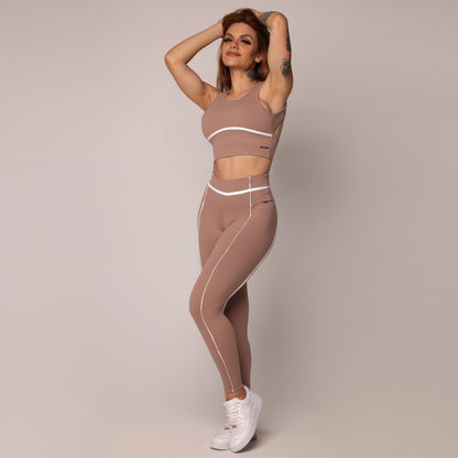 Brown Liso empina bum bum leggings