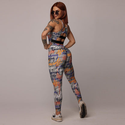 Orange Grafity Jumpsuit