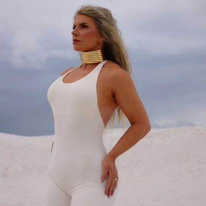 Latte Flare Jumpsuit