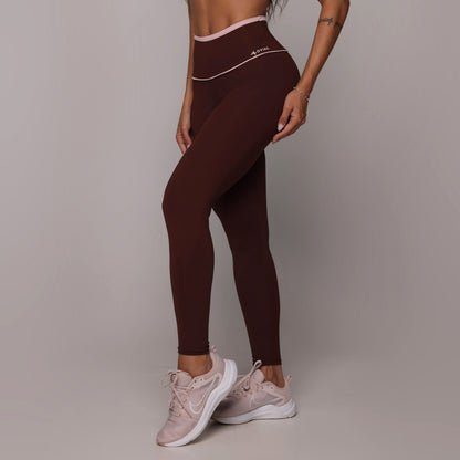 Espresso and Rosa Heart leggings