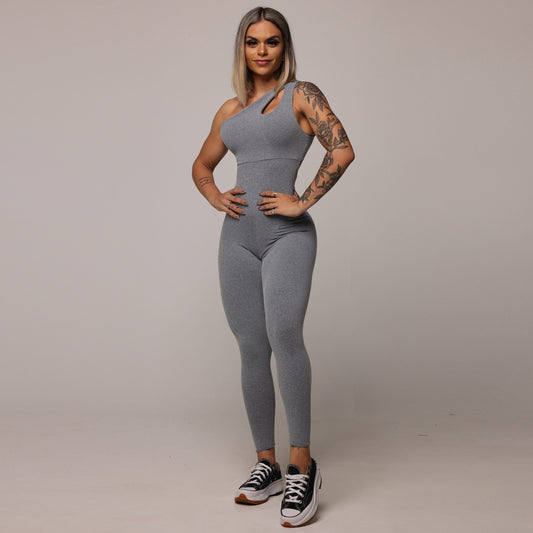 Gray Liso one Shoulder Jumpsuit