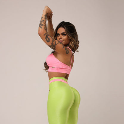 Lime Rosa empina bum bum leggings