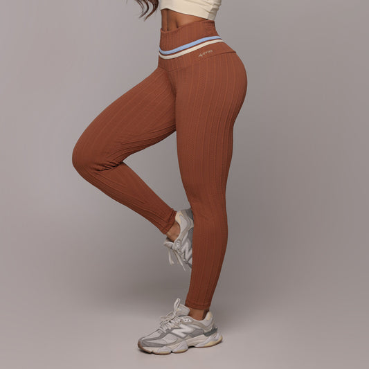 Brown Crunchy empina bum bum leggings