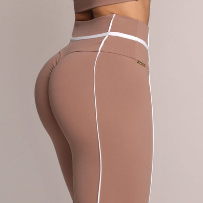 Brown Liso empina bum bum leggings