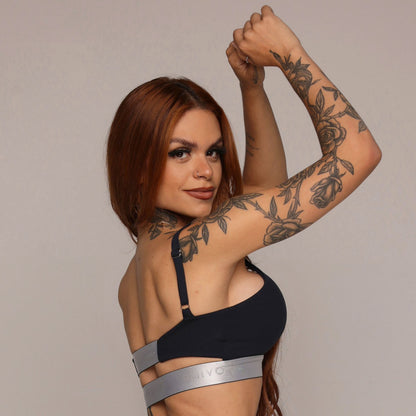 Black liso elastic Top