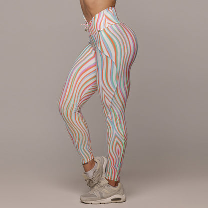 Arantha Rainbow linear Empina bum bum Leggings