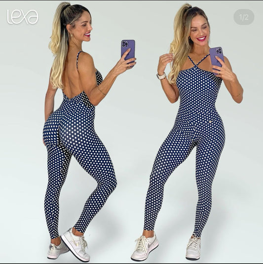 Blue Dark Dots Jumpsuit