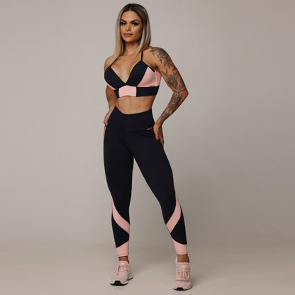 Rosa and Black Regular Leggings