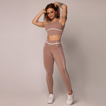 Brown Liso empina bum bum leggings