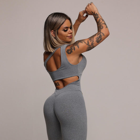 Gray Liso one Shoulder Jumpsuit