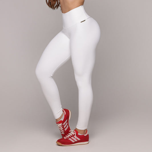 White Liso empina bum bum leggings