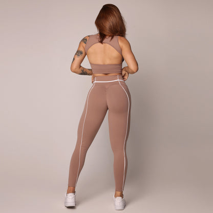 Brown Liso empina bum bum leggings