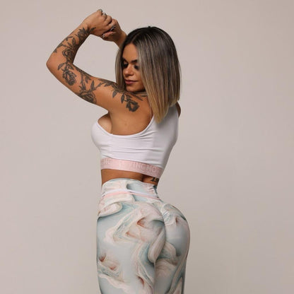 Marble Rosa empina bum bum Leggings