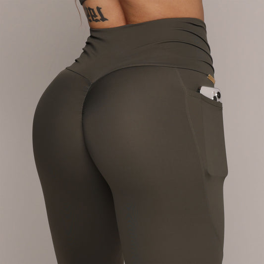 Verde Amazona Pockets empina bum bum leggings