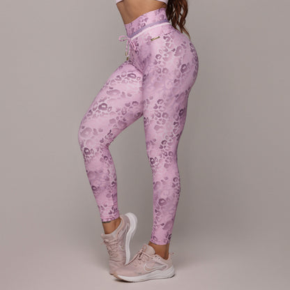 Rosa Cheetah Empina bum bum leggings