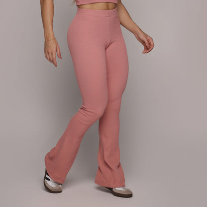 Peach Crunchy Flare leggings Set