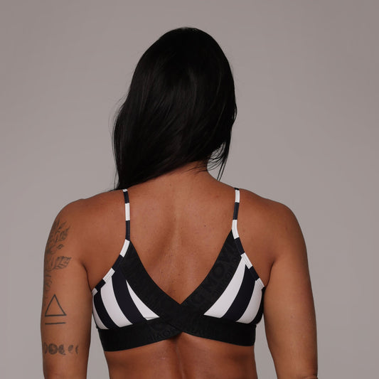 Black And White elastic Top