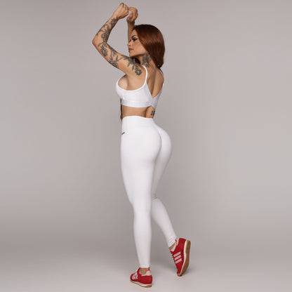 White Liso empina bum bum leggings