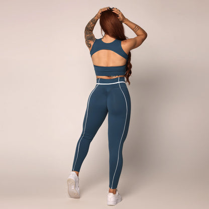 Dark Blue liso empina bum bum leggings