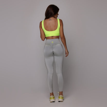 Blackout Glossy Gray Neon empina bum bum leggings