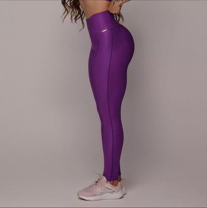 Purple Glossy Regular leggings