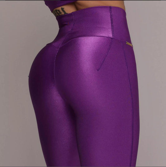 Purple Glossy Regular leggings