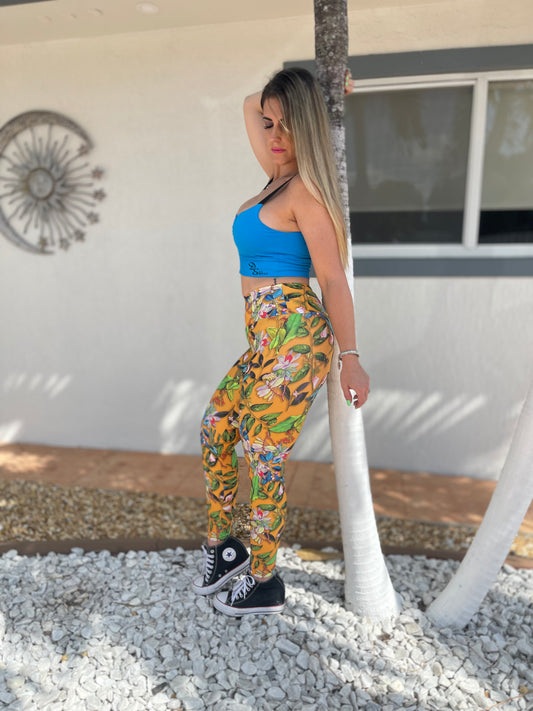 The Crazy flowers Colors empina bum bum leggings