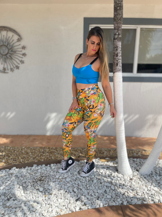 The Crazy flowers Colors empina bum bum leggings