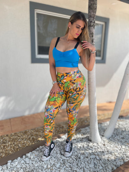 The Crazy flowers Colors empina bum bum leggings